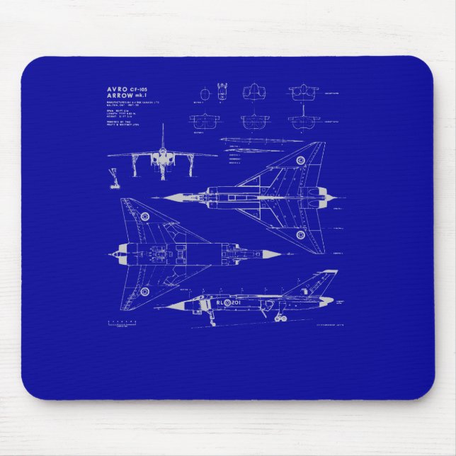 Avro Pfeil-Plan Mousepad (Vorne)