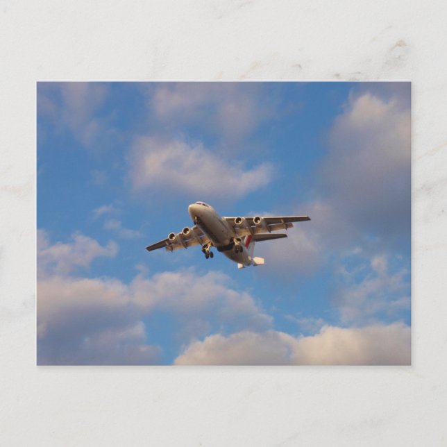 Avro RJ85 Jet Landing Postkarte (Vorderseite)
