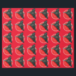 Avro Vulcan Bomber Happy Christmas Geschenkpapier<br><div class="desc">Glücklich Weihnachten personalisierbare Geschenkpackung mit dem letzten fliegenden Avro Vulkan Bomber, XH558, mit der Bombenschacht offen. Hinter dem Bild befindet sich ein roter Kreis, der mit Weiß eingerückt ist und mit Text und Namen personalisiert werden kann. Der Hintergrund ist auch rot, kann aber durch die Option "Printed Background Color" geändert...</div>