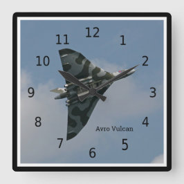 Avro Vulcan Delta Wing Bomber, personalisierbar Quadratische Wanduhr