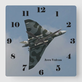 Avro Vulcan Deltatragwerk-Bomber alle Zahlen Quadratische Wanduhr
