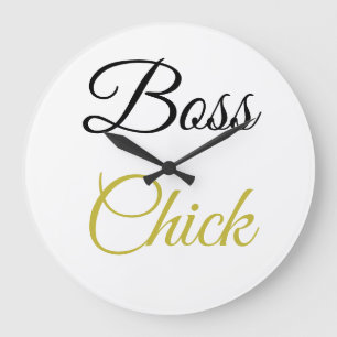 Avryl Fleurs Gold Black Hübsch Schriftart Clock Große Wanduhr