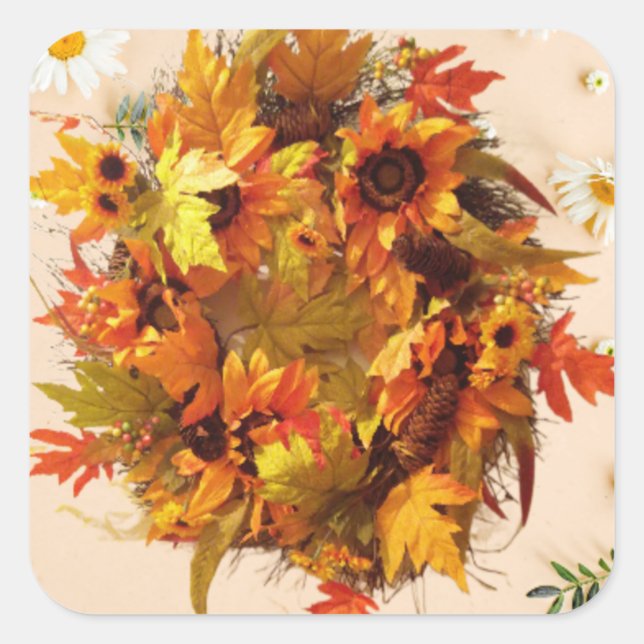 Avryl Fleurs Hübsche Herbstverläufe Quadratischer Aufkleber (Vorderseite)