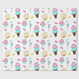 Avryl Fleurs Niedlicher Eis-Creme-Cupcake-Donut Geschenkpapier