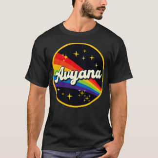 Avyana Regenbogen im Vintagen Weltraum T-Shirt