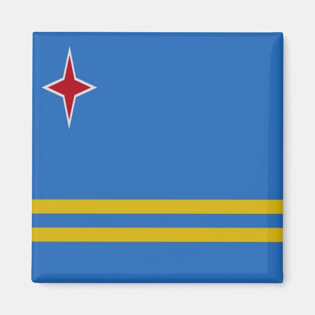 AW001 ARUBA, Flag, Amerika, Kühlschrank Magnet (Vorne)