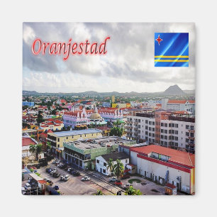 AW005 ORANJESTAD, Panorama, Aruba, Kühlschrank Magnet