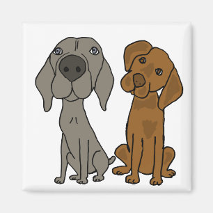 AW - Cartoon Weimaraner und Pointer Magnet