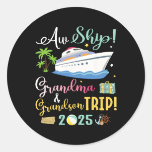 Aw Cruise Ship Oma und Grandson Trip 2025 Fami Runder Aufkleber