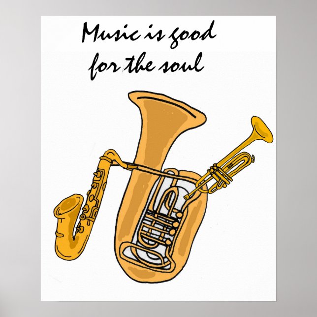 AW- Musik ist gut für das Soul-Poster Poster (Vorne)