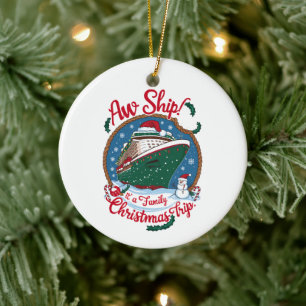 Aw Ship Es ist eine Weihnachtsreise für die Famili Keramik Ornament