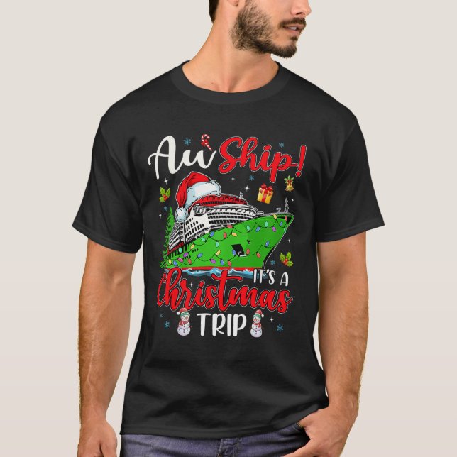 Aw Ship Es ist eine Weihnachtsreise Niedliche Kreu T-Shirt (Vorderseite)