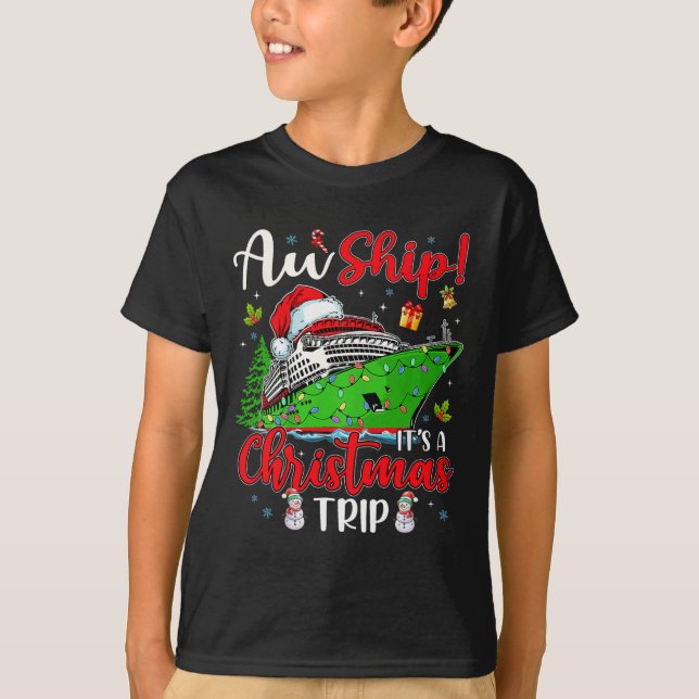 Aw Ship Es ist eine Weihnachtsreise Niedliche Kreu T-Shirt (Vorderseite)