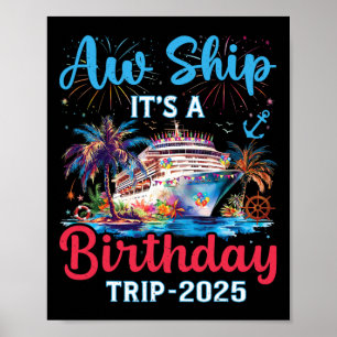 Aw Ship seine Reise zum Geburtstag 2025 Kreuzfahrt Poster