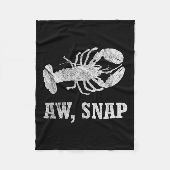 Aw Snap Funny Lobster Pun Novelty Graphic Fleecedecke (Vorderseite)