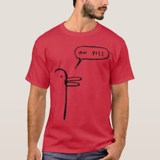 Aw Yiss Ente Taube Brotkrümel gedrucktes Meme Comi T-Shirt
