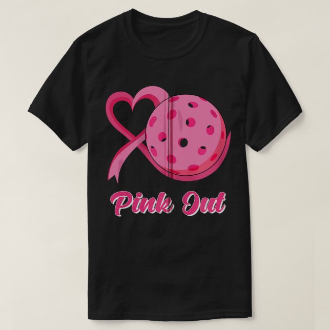 Awa: Herzklopfen Pickleball Pink Out Breast Cancer T-Shirt (Design vorne)
