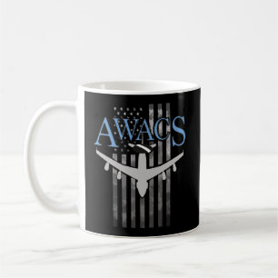 Awacs auf verblassener US-Flagge Kaffeetasse