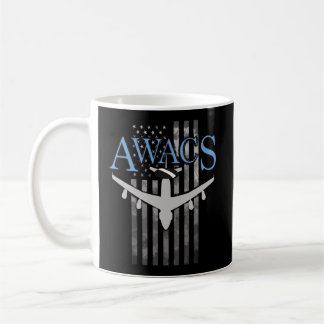 Awacs auf verblassener US-Flagge Kaffeetasse