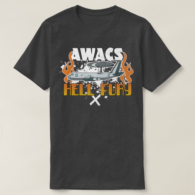 AWACS Hell Fury Airplaine  T-Shirt (Design vorne)