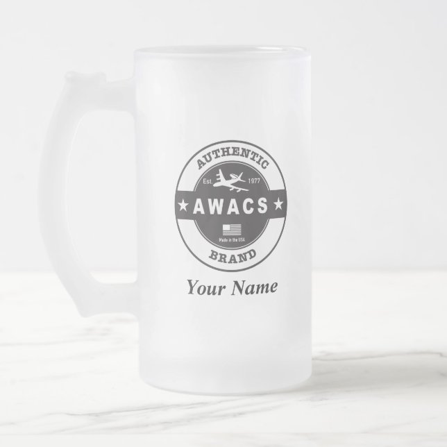 Awacs-Kreis-Abzeichen Mattglas Bierglas (Links)