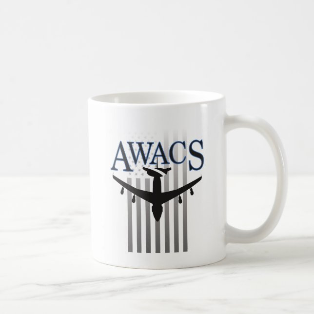 Awacs-Wache und US-Flagge Kaffeetasse (Rechts)