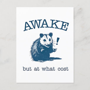 Awake, aber an welcher Küste Opposum Possum Retro Ankündigungspostkarte