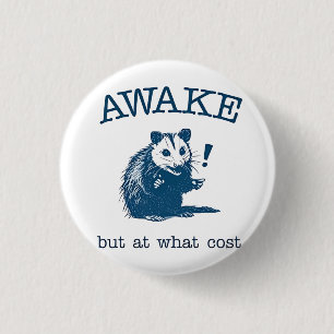 Awake, aber an welcher Küste Opposum Possum Retro Button