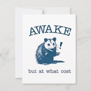 Awake, aber an welcher Küste Opposum Possum Retro Mitteilungskarte