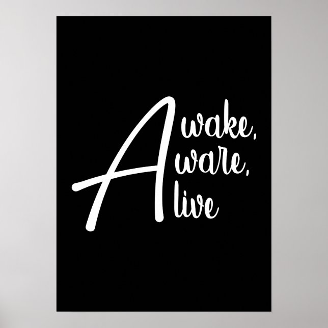 Awake, Aware, Alive - Gym, Hustle, Erfolg Poster (Vorne)