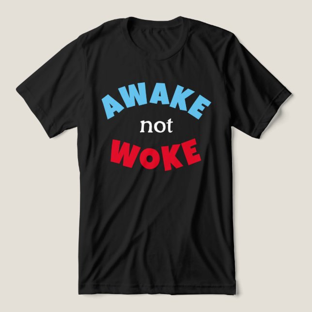 Awake nicht Geweckt Free Speech Red Blue Tri-Blend Shirt (Design Vorderseite)
