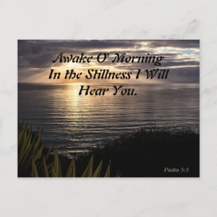 Awake O Morning Psalm 5:3 Sunrise Matte Postcard Postkarte
