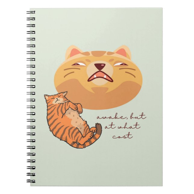 Awake Orange Cat Notizblock (Vorderseite)