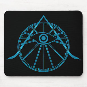"Awaken" Alleskönnendes Auge & Heilige Geometrie S Mousepad