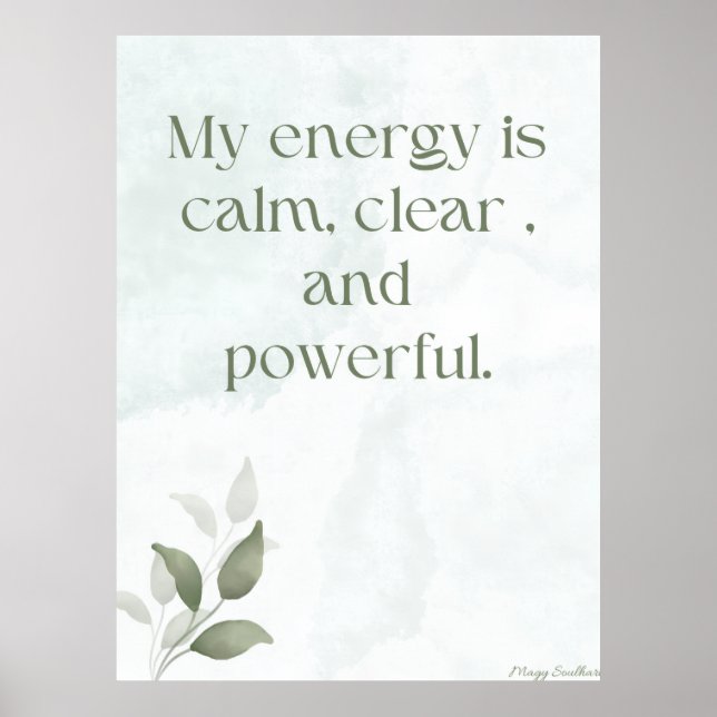 Awakening Energy Inspirational Floral Poster (Vorne)