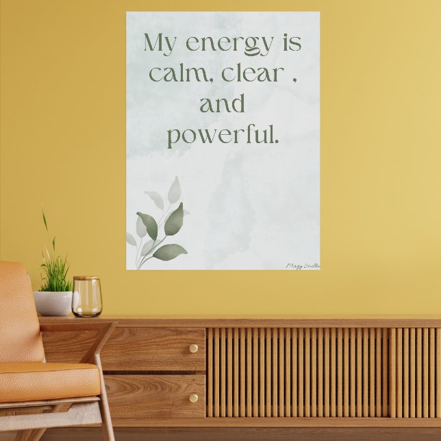 Awakening Energy Inspirational Floral Poster (Wohnzimmer 2)