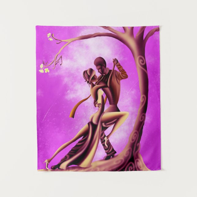 "Awakening Moon" - Romantisches Surreal Dance Artw Wandteppich (Vorderseite)