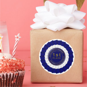 Award, Blue-White-1. Place-ROUND STICKERS