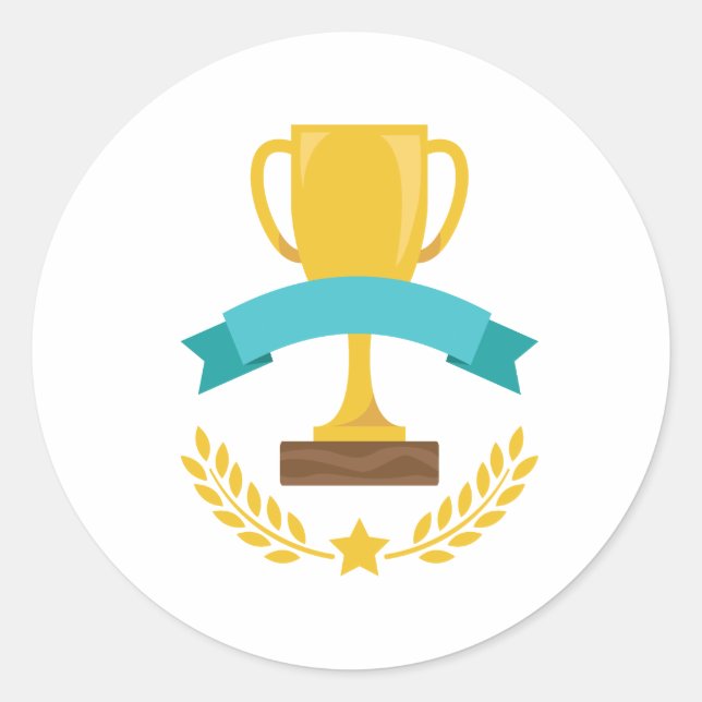 Award Cup Runder Aufkleber (Vorderseite)