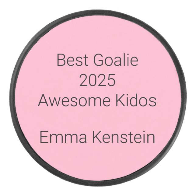 Award in Carnation Pink:  Eishockey Puck (Vorderseite)