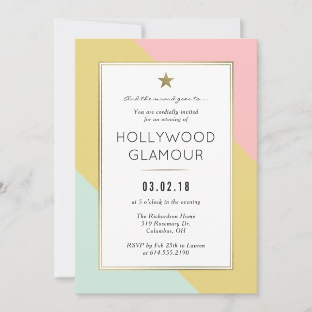 Award Viewing Oscar Party Movie Party Einladung (Vorderseite)