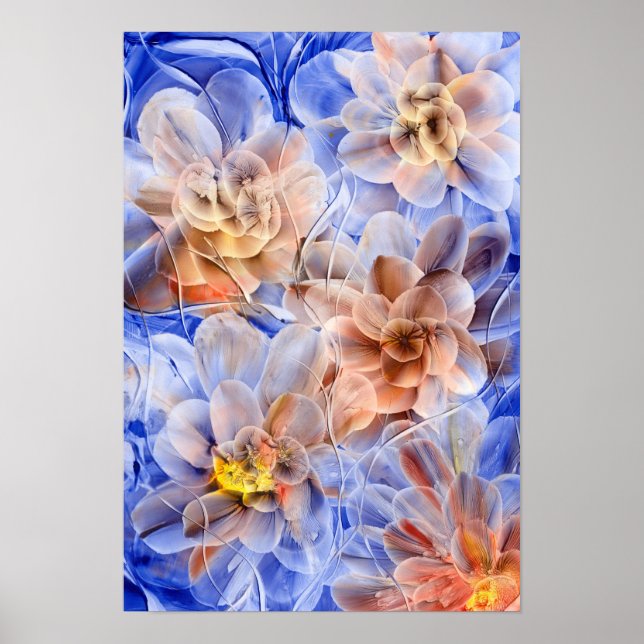 Awarded Hand Painted Abstract Floral Poster (Vorne)