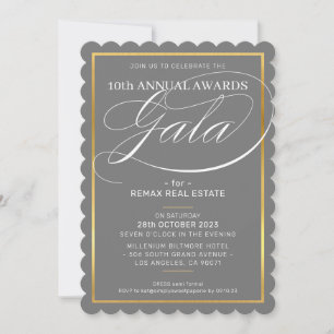 AWARDS GALA DINNER Modernes Business Grau Gold Einladung