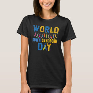 Aware für Blue Yellow Ribbon Socks World Down Synd T-Shirt