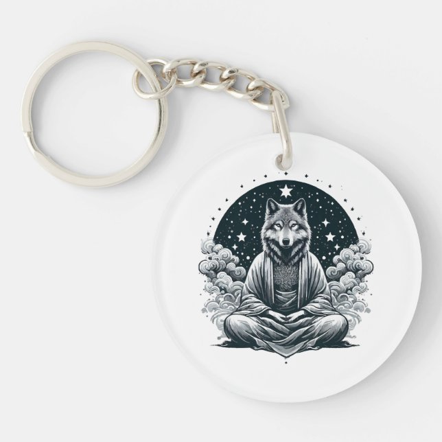 Aware Wolf Schlüsselanhänger (Vorderseite)