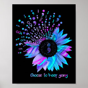 Awaren zur Vorbeugung von Vintagen Sonnenblumen Poster