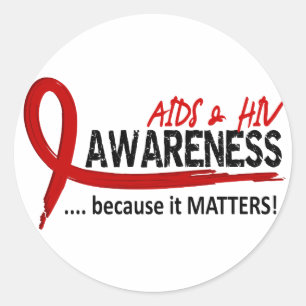 Awareness 2 AIDS Runder Aufkleber