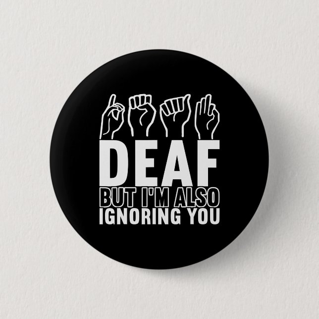 Awareness Asign Language American Sign Language Button (Vorderseite)