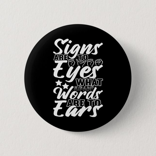 Awareness Asign Language American Sign Language Button (Vorderseite)