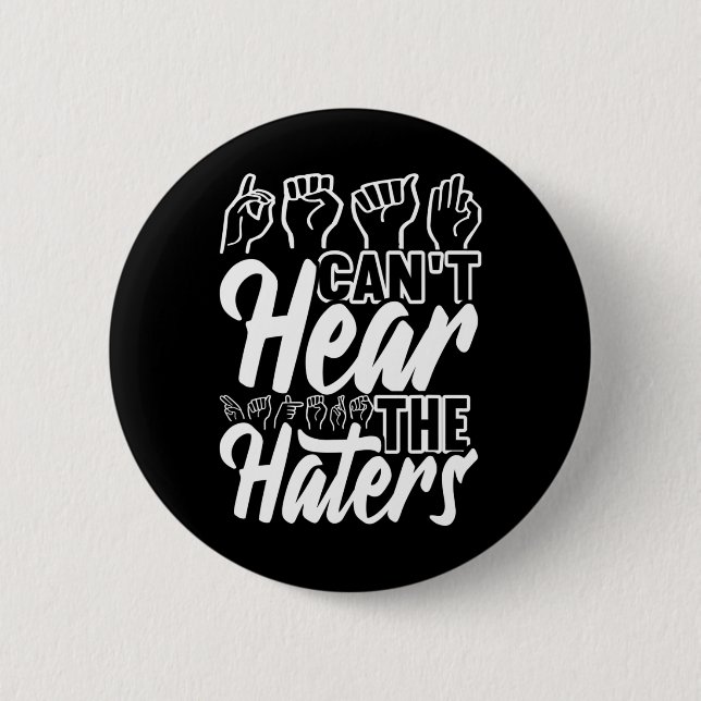 Awareness Asign Language American Sign Language Button (Vorderseite)